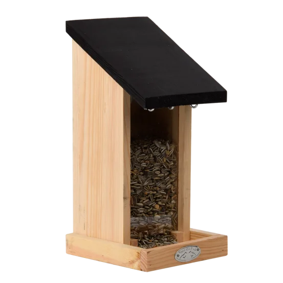 Настінна годівничка для птахів з чорним дахом