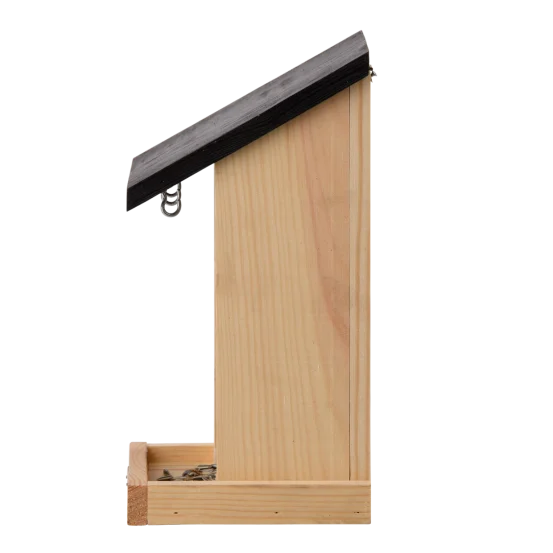 Настінна годівничка для птахів з чорним дахом