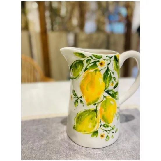 Керамічний глечик з лимонами, 19x9x17 cm