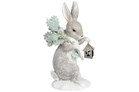 Декоративна статуетка Заєць з подарунками, 19.5см