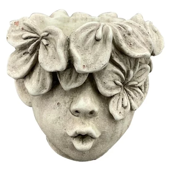 Кашпо-бюст з квітами, 17×17×15,5 см