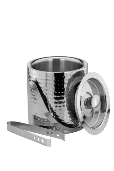 Відерце для льоду з щипцями Hammered з нержавіючої сталі