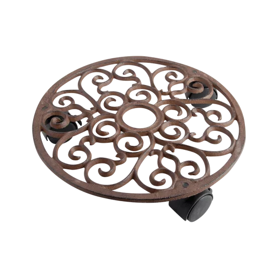 Металева підставка для горщика на колесах Brown