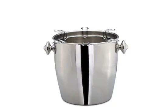 Охолоджувач для шампанського/вина з нержавіючої сталі з тримачем для 6 келихів