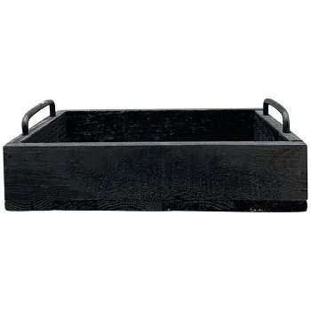 Піднос чорний Bloom, 25x20x8 cm