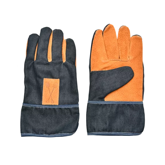 Джинсово-шкіряні садові рукавички