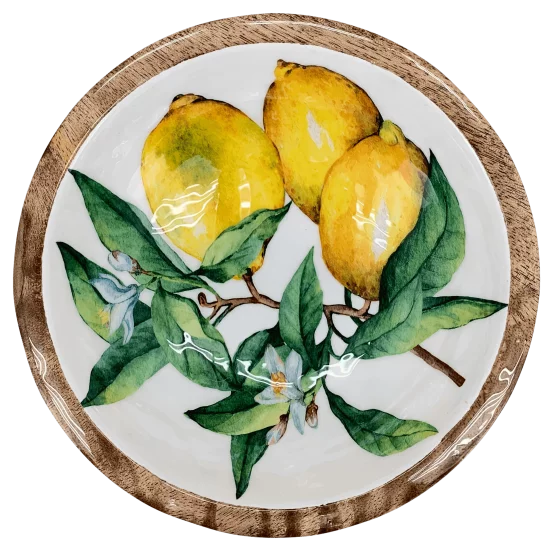 Миска дерев'яна з керамічною вставкою "Citron", 25×25×10 см