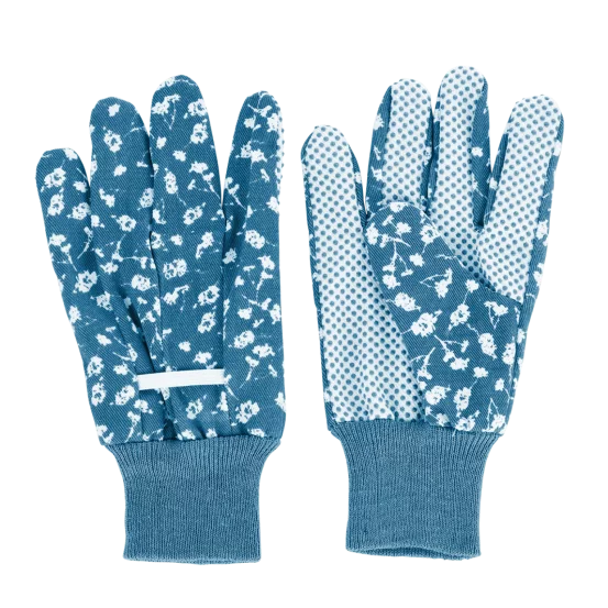 Бавовняні садові рукавички (сині)