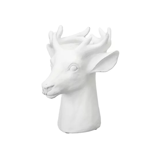 Бюст-кашпо Олень White Matt, 22х30 см