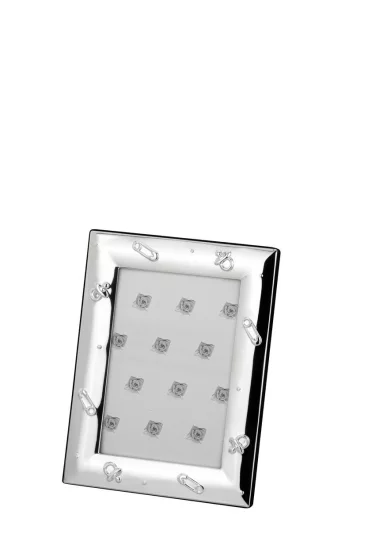 Посрібнена дитяча фоторамка “Baby Pins”, 9×13 см