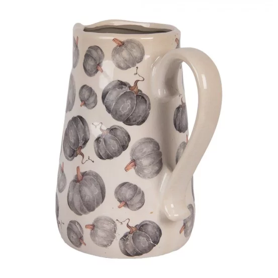 Керамічний глечик декоративний з гарбузовим орнаментом, 21×15×23 см