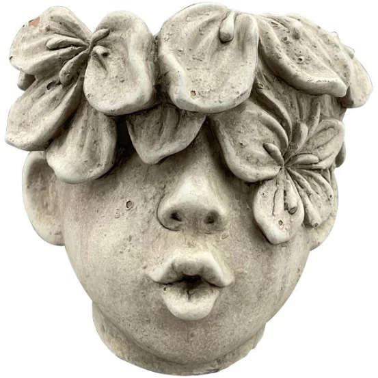 Кашпо-бюст з квітами, 17×17×15,5 см