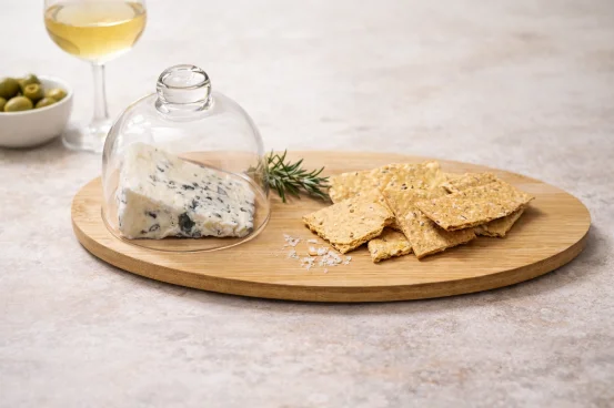 Дошка для подачі зі скляним клошем