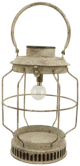 Металевий ліхтар з лампочкою на сонячній батареї, 19,5x19,5x29 cm