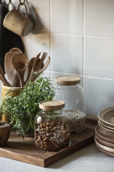 Скляна банка з бамбуковою кришкою 2,1 л