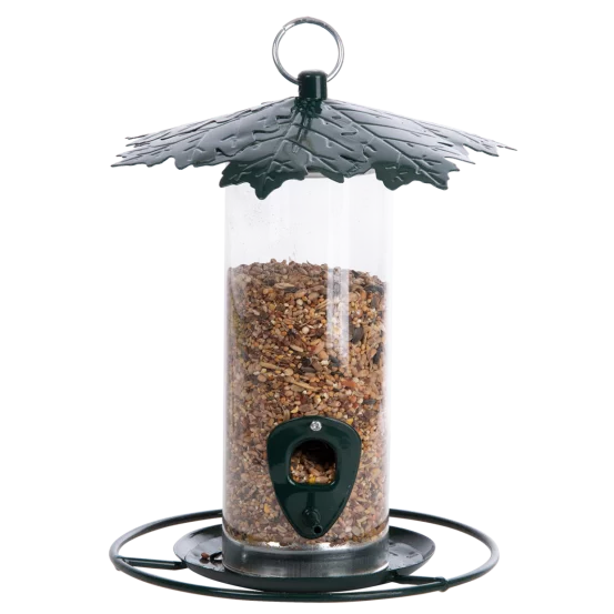 Годівничка для птахів із дахом у формі листка