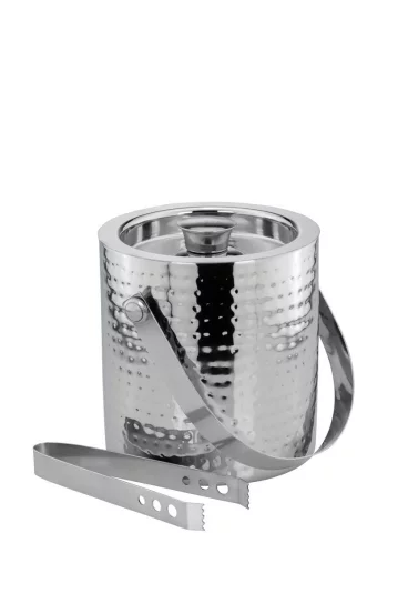 Відерце для льоду з щипцями Hammered з нержавіючої сталі