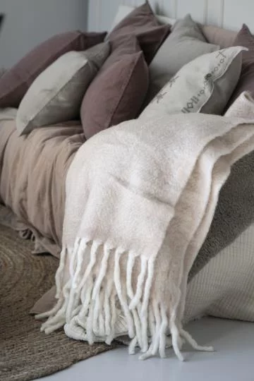 Плед рожевий меланж з торочками