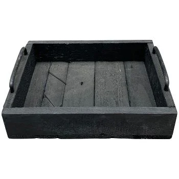 Піднос чорний Bloom, 25x20x8 cm