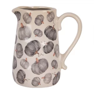 Керамічний глечик декоративний з гарбузовим орнаментом, 21×15×23 см