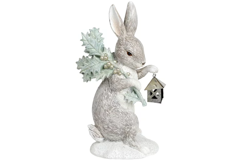 Декоративна статуетка Заєць з подарунками, 19.5см