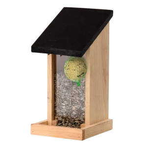 Настінна годівничка для птахів з чорним дахом
