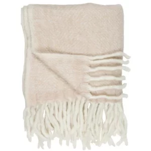 Плед рожевий меланж з торочками