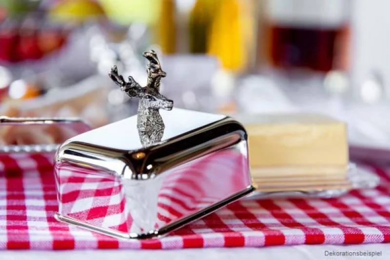 Маслянка зі срібним покриттям з декором Олень