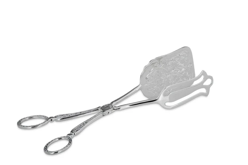 Сріблені щипці для випічки з візерунком, 22 см