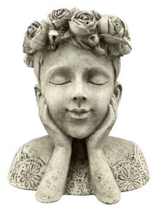Бюст-кашпо "Дівчина з трояндами", 24×19,5×28 см