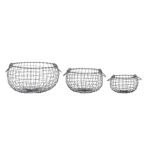 Круглий металевий кошик з ручками S