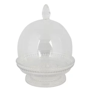 Скляний клош на підставці Ø12x17 см