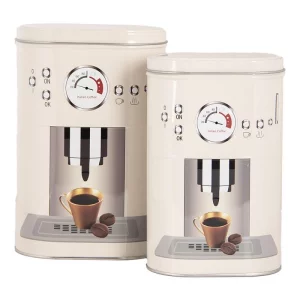 Металеві банки для зберігання кави, 20×13×9 см / 18×11×7 см