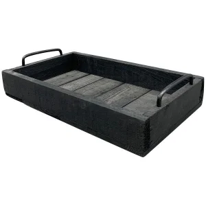 Піднос чорний Bloom, 35x20x8,5 cм