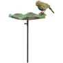 Металева годівничка з зеленою пташкою, 42×30×123 см